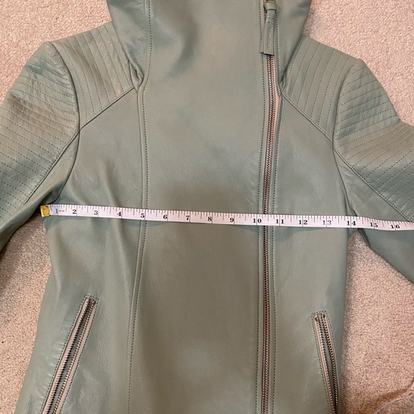 Mackage Gabby Classic Leather Jacket in Mint - Picture 9 of 13